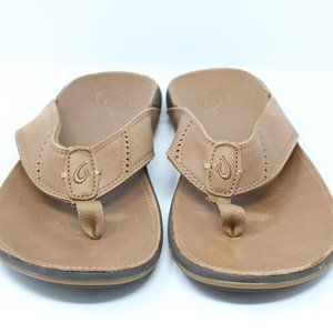 OluKai NUI-M 10239-3636 Brown Flip-Flop Sandels Brown Mens US SZ 11